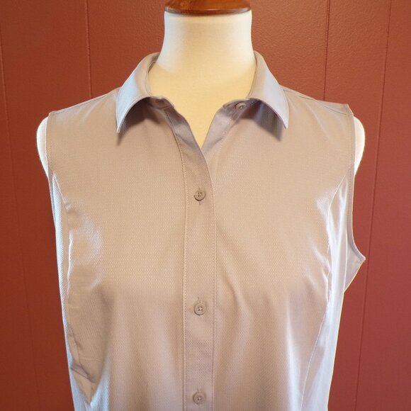Eddie Bauer Ladies' Sleeveless Gray Tech Shirt Size - M - Picture 2 of 8